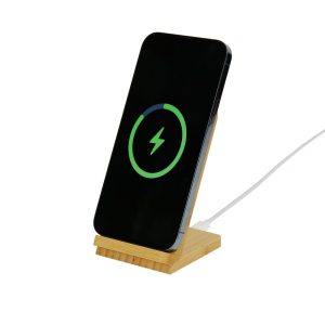 Bamboo Light Up Fast Wireless Charger mobile Stand